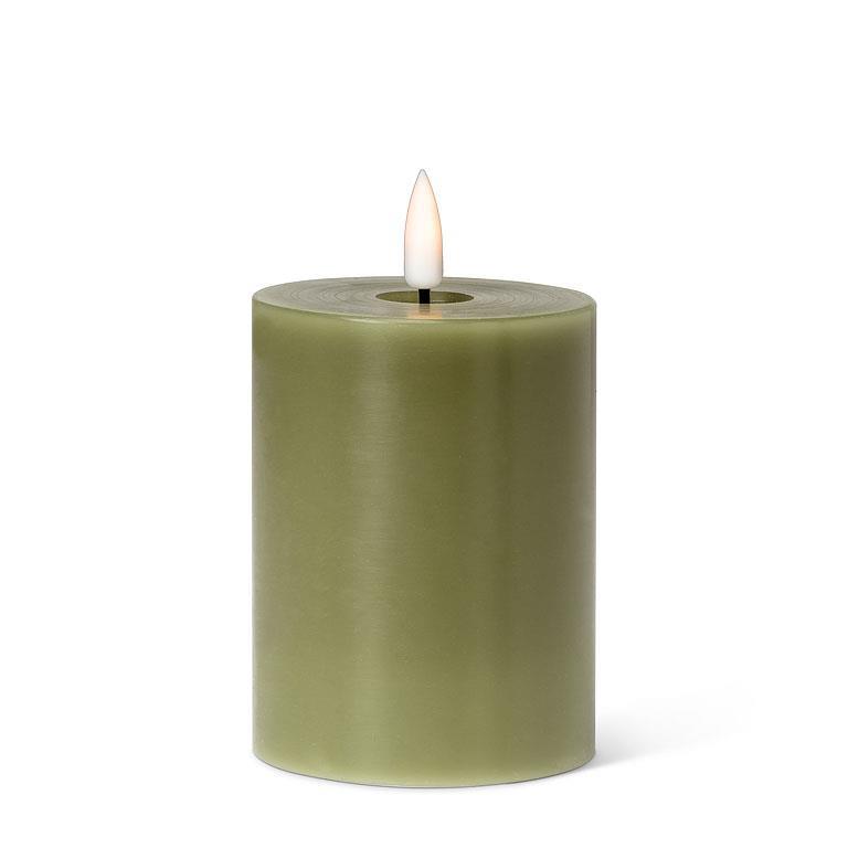Green LED Pillar Candle