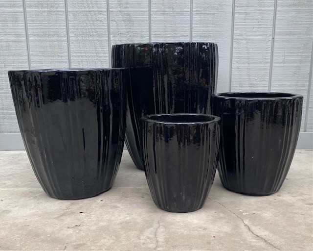 Ribbed Ceramic Pot