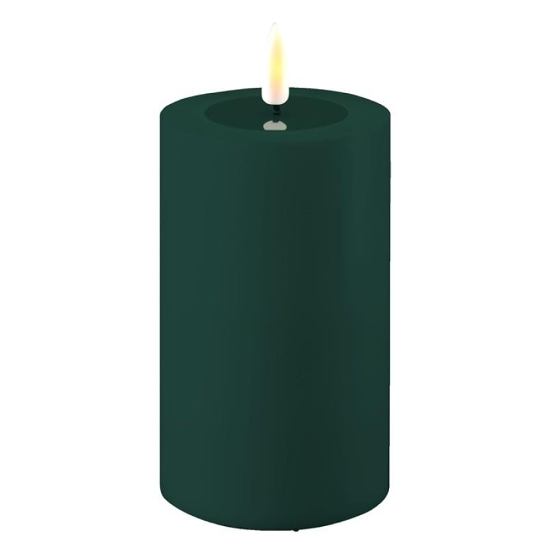Dark Green Real Flame Outdoor LED Candle